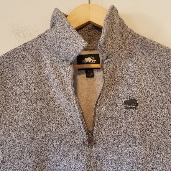 Roots Canada Quarter-Zip Pullover Sweatshirt Men’s S Long Sleeves Gray 03026 - Picture 5 of 9